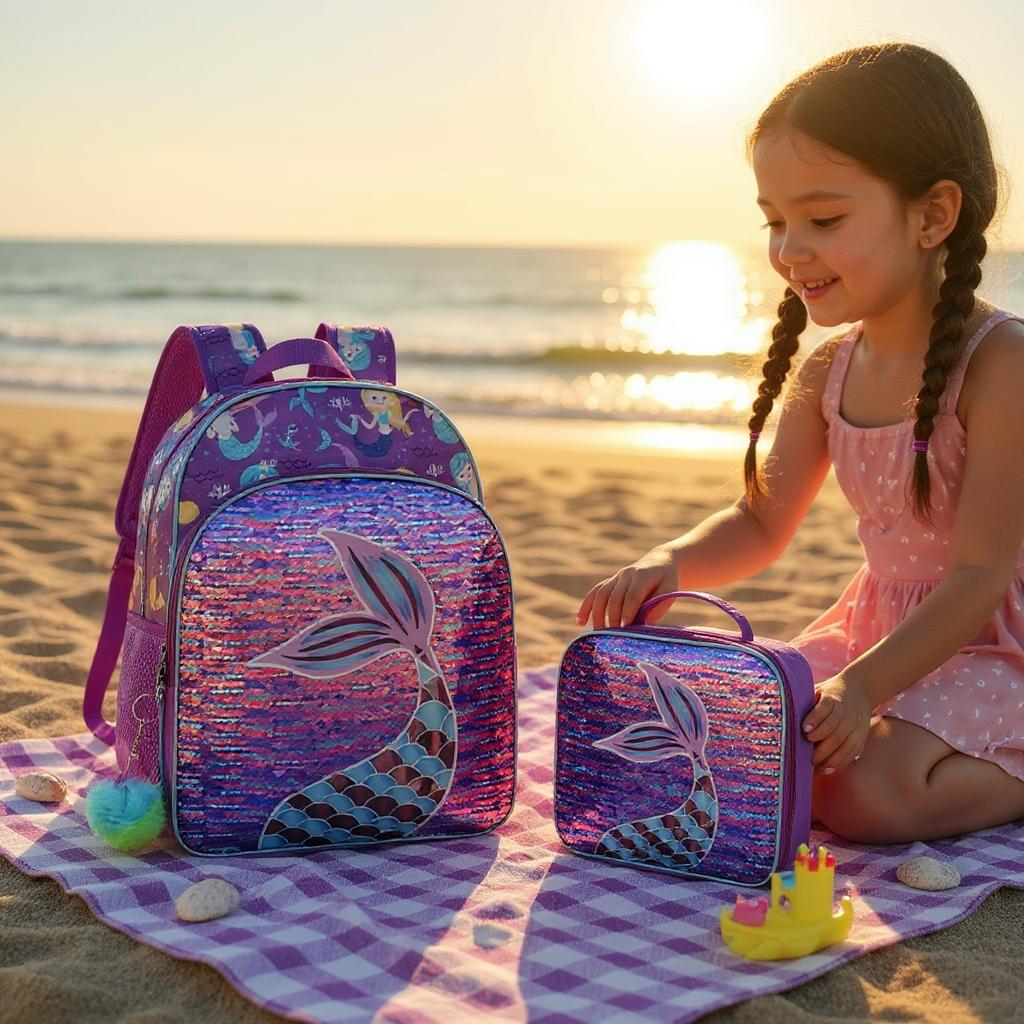 Purple 3pc mermaid set